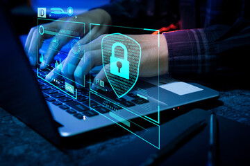 Technology security concept safety digital protection system