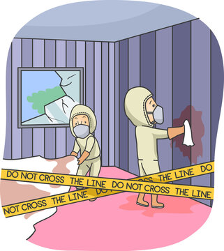 Man Crime Scene Cleaners Illustration