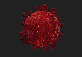 covid-19 Coronavirus red virus cell 3d-illustration