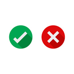 Cross and check mark icons