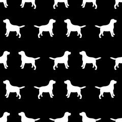 Silhouette of a dog. Vector illustration. Seamless pattern.