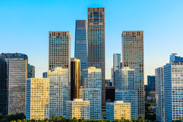 Obraz na płótnie Canvas Modern city skyline and buildings in Beijing,China.
