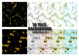 tiles background vector set with 10 color variation