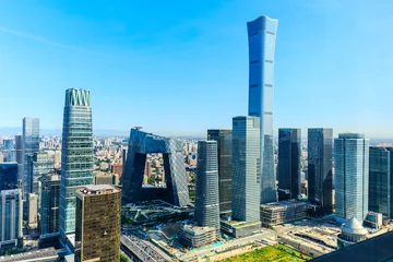 Poster Im Rahmen Moderne Skyline der Stadt und Gebäude in Peking, China. © ABCDstock