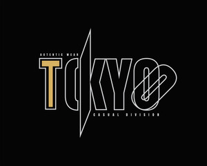 Vector illustration of a text graphic, TOKYO, perfect for the design of t-shirts, shirts, hoodies, etc.