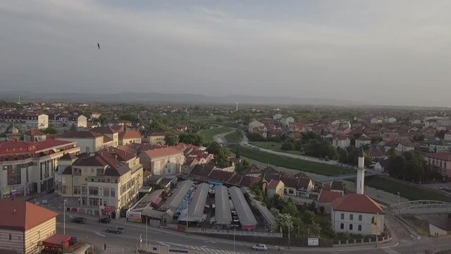 An aerial view of the Brcko district, Bosnia and Herzegovina