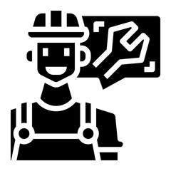 Mechanic icon for web element , webpage, application, card, printing, social media, posts etc.