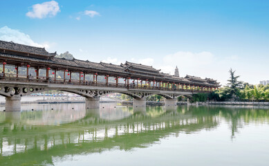 A bridge with ethnic characteristics, Duyun, Guizhou, China.