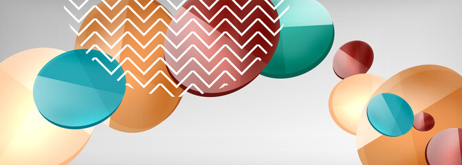 Abstract glossy round shapes vector background. Vector futuristic illustration for covers, banners, flyers and posters and other