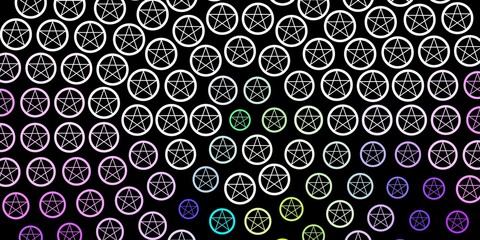 Dark Pink, Green vector pattern with magic elements.