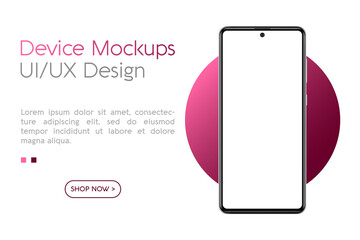 Smartphone mockup with blank screen. Frame less smartphone. Vector Illustration UI / UX design for your business