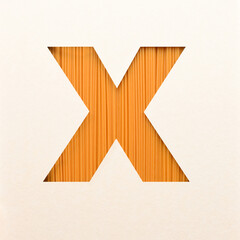 Font design, Abstract alphabet font with wood texture, realistic typography - X