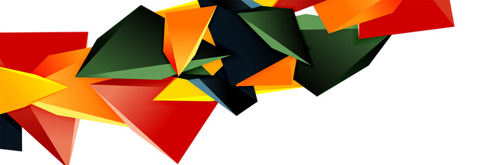 Triangle mosaic abstract background, 3d triangular low poly shapes. Geometric vector illustration for covers, banners, flyers and posters and other