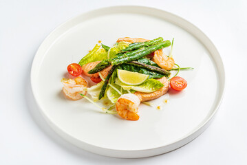 seafood salad with shrimps and fish