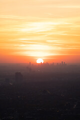 Sunset over cityscape