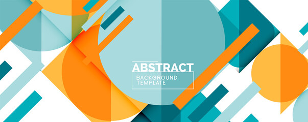 Simple circles and triangles abstract background. Vector illustration for covers, banners, flyers and posters and other designs