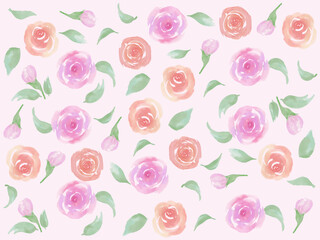 薔薇の花柄模様の背景素材