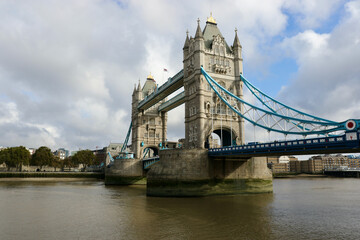 Tower Bridge with clouds, London, Great Britain.