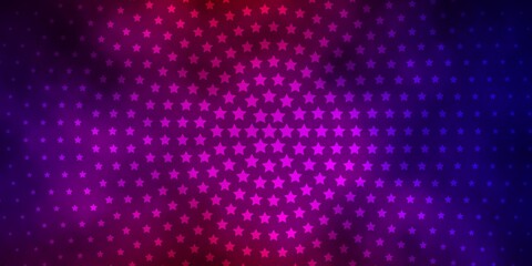Dark Blue, Red vector background with small and big stars.