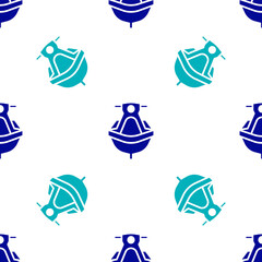 Obraz premium Blue Jet ski icon isolated seamless pattern on white background. Water scooter. Extreme sport. Vector Illustration.