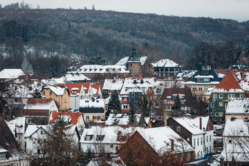 Fototapeta premium Schloss Laubach im Winter 