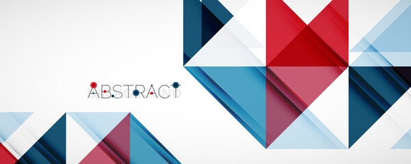 Fototapeta premium Geometric abstract background. Techno color triangle shapes. Vector illustration for covers, banners, flyers and posters and other designs