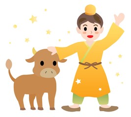 七夕祭りの彦星のイラスト