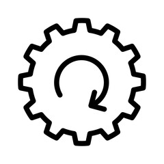 Reply settings icon logo or illustration with outline stroke style vector design. perfect use for web, mobile app, pattern, design etc.