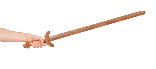 Chinese wooden sword isolated