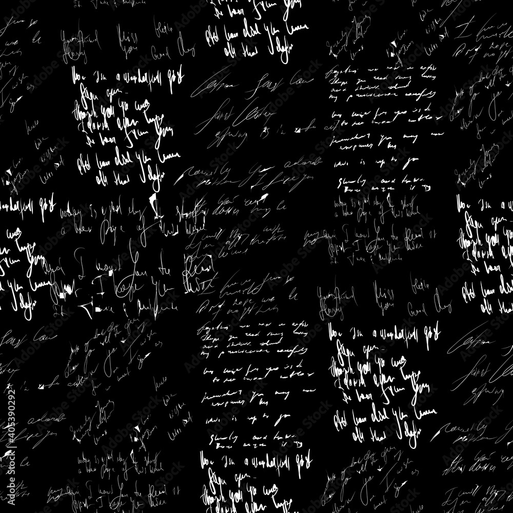 Poster seamless vector pattern. white text on a black background.
