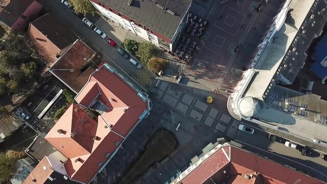 Aerial shot of Brcko district in Bosnia and Herzegovina