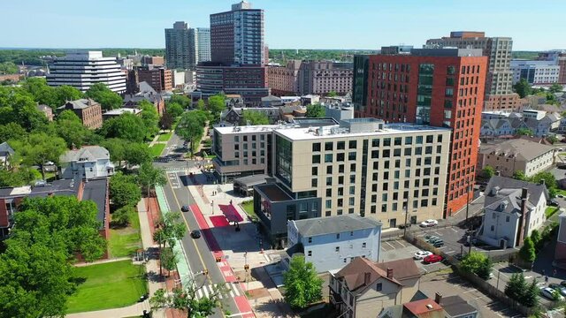 View of Rutgers University Campus and Downtown New Brunswick, NJ Skyline