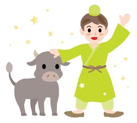 七夕祭りの彦星のイラスト