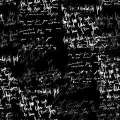 Seamless vector pattern. White text on a black background.
