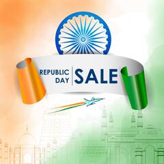 Happy Republic Day of India tricolor background for 26 January - 405391867
