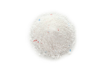 Heap of washing powder isolated on white background