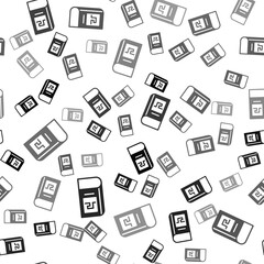 Black Greek history book icon isolated seamless pattern on white background. Vector.