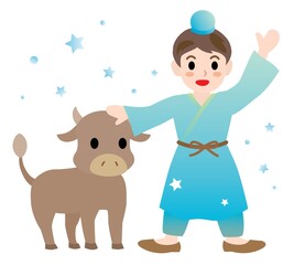 七夕祭りの彦星のイラスト
