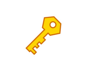 Key flat icon. Single high quality outline symbol for web design or mobile app.  House thin line signs for design logo, visit card, etc. Outline pictogram EPS10