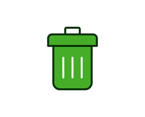 Trash bin flat icon. Single high quality outline symbol for web design or mobile app.  House thin line signs for design logo, visit card, etc. Outline pictogram EPS10