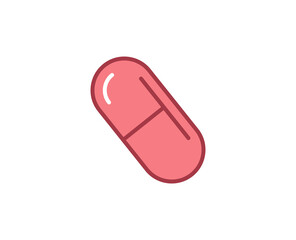 Pills flat icon. Thin line signs for design logo, visit card, etc. Single high-quality outline symbol for web design or mobile app. Medical outline pictogram.