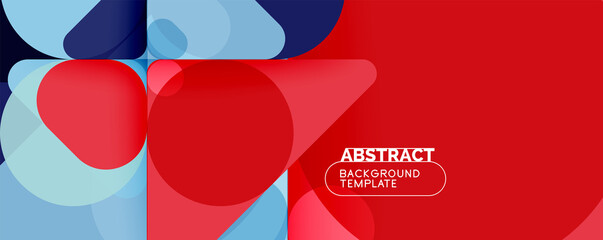 Flat geometric round shapes and dynamic lines, abstract background. Vector illustration for placards, brochures, posters and banners