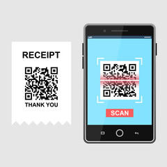 Scan QR code and pay receipt to smartphone