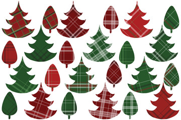 Obraz premium Tree silhouettes. Cristmas clip art set on white background