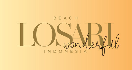 Losari Beach Typography Lettering Wallpaper Background of Indonesian Tourism Places
