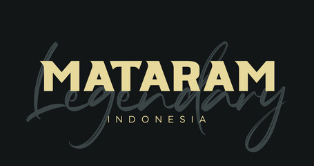 Mataram Typography Lettering Wallpaper Background of Indonesian Tourism Places
