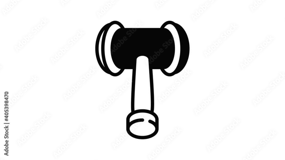 Poster judge gavel icon animation best object on white background