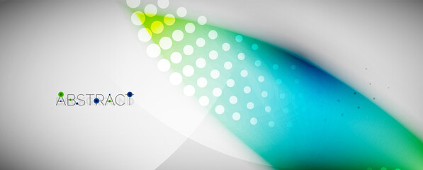 Vector blurred color wavy shapes, techno futuristic abstract background. Trendy template for business or technology presentation, internet poster or web brochure cover, wallpaper