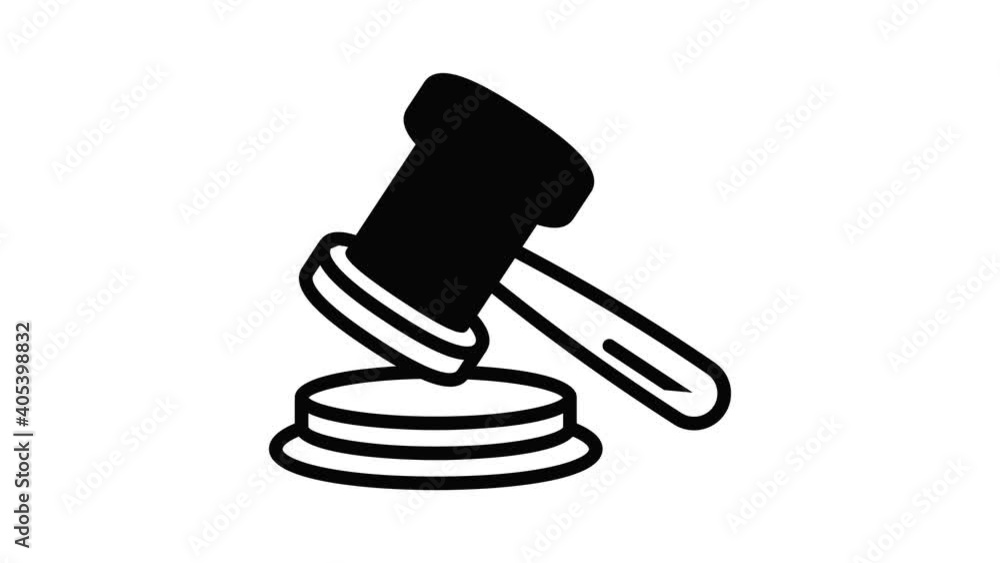 Poster judge gavel icon animation best object on white background