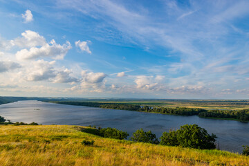 View of steppe and upper area river Don in Russia